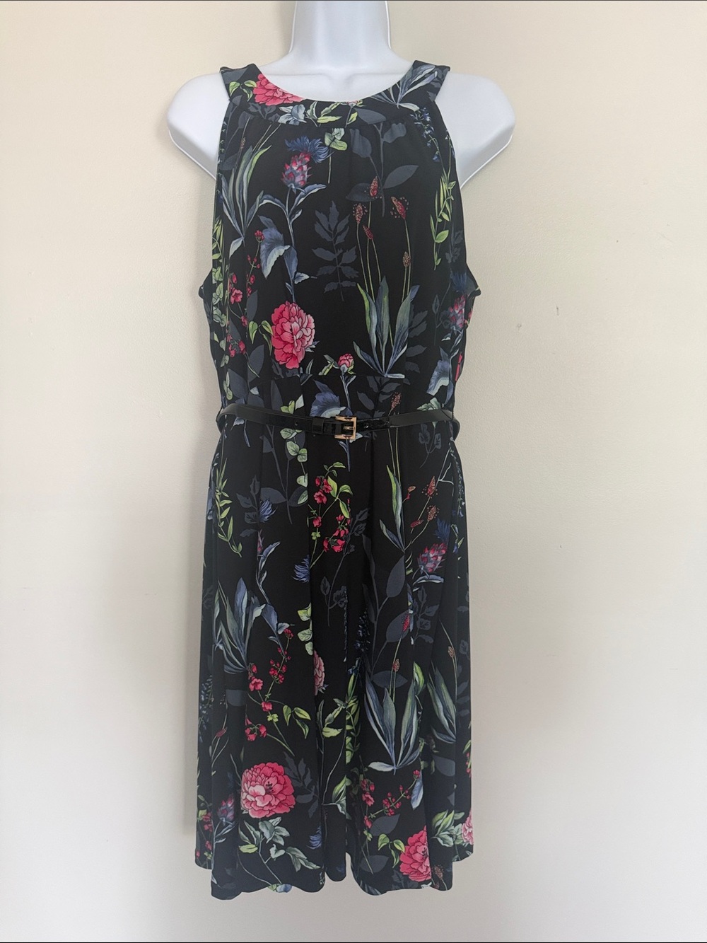 Tommy Hilfiger Black Floral Midi Dress